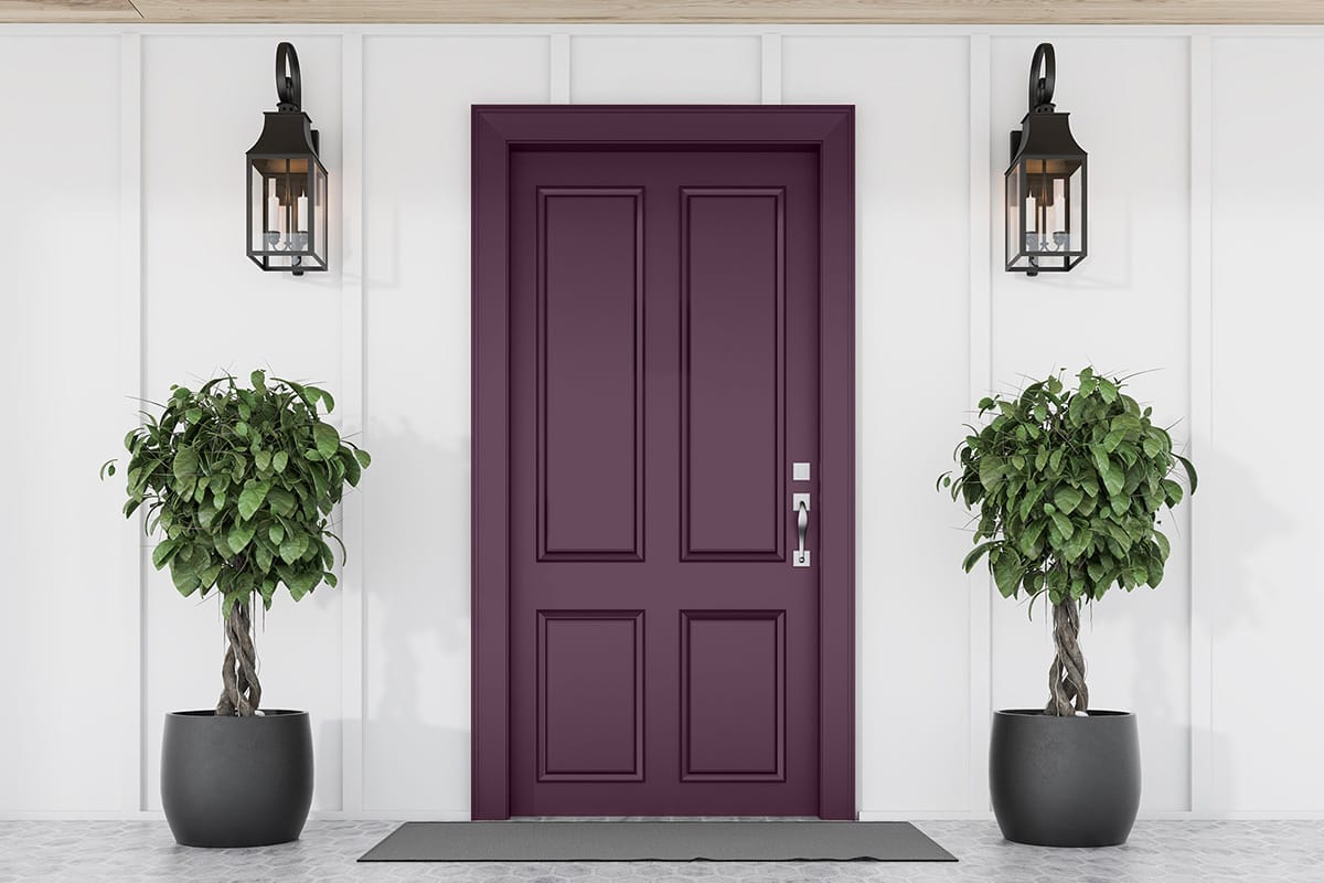 maroon door