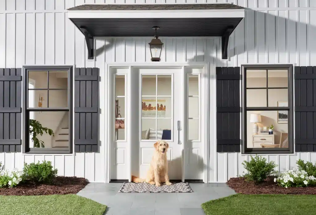 farmhouse door with dog